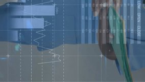 Medical data analysis animation over healthcare professional in hospital corridor. technology, innovation - Powered by Shutterstock - Get 15% off with code: PIKWIZARD15