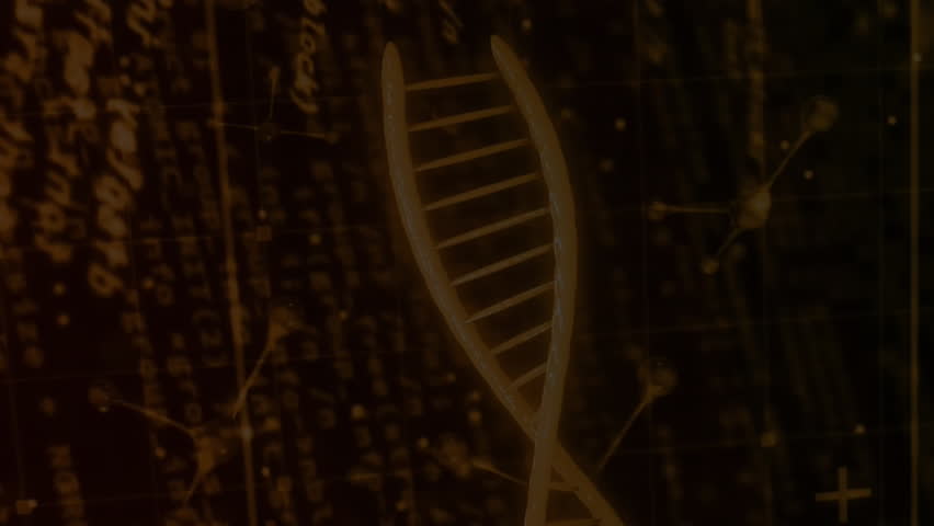 DNA strand and binary coding in animation for scientific data processing. Science, biotechnology, digital, genetics, research, technology - Powered by Shutterstock - Get 15% off with code: PIKWIZARD15