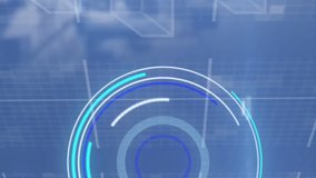 Animation of scope scanning and data processing over cityscape. digital interface, global technology and connection concept digitally generated video. - Powered by Shutterstock - Get 15% off with code: PIKWIZARD15