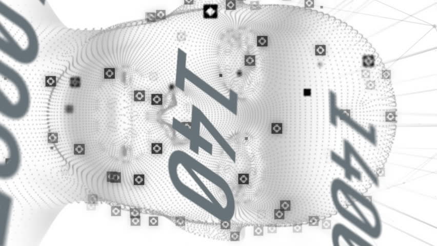 Animation of scientific data processing over spinning model of human head on white background. global science, technology and digital interface concept digitally generated video. - Powered by Shutterstock - Get 15% off with code: PIKWIZARD15