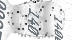 Animation of scientific data processing over spinning model of human head on white background. global science, technology and digital interface concept digitally generated video. - Powered by Shutterstock - Get 15% off with code: PIKWIZARD15