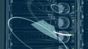 Digital animation of futuristic circles moving around 5G with background of servers 4k - Powered by Shutterstock - Get 15% off with code: PIKWIZARD15