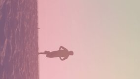 Animation of over african american man running at beach. health and fitness concept digitally generated video. - Powered by Shutterstock - Get 15% off with code: PIKWIZARD15