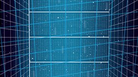 Animation of biometric fingerprint, clouds and network of connections over grid. Communication, network, data, data security and digital interface technology concept digitally generated video. - Powered by Shutterstock - Get 15% off with code: PIKWIZARD15