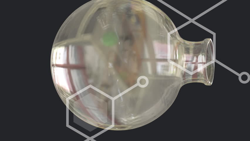 Animation of laboratory beaker over mathematical data processing. Global science, research, computing and data processing concept digitally generated video. - Powered by Shutterstock - Get 15% off with code: PIKWIZARD15