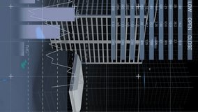 Animation of financial data processing over cityscape. Global business, finances, computing and data processing concept digitally generated video. - Powered by Shutterstock - Get 15% off with code: PIKWIZARD15
