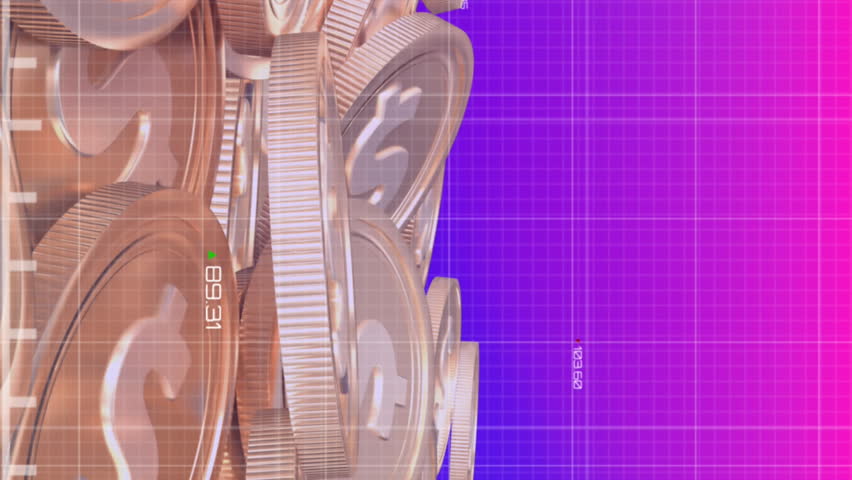 Animation of financial data processing over gold coins. Digitalinterface global finance and business concept digitally generated video. - Powered by Shutterstock - Get 15% off with code: PIKWIZARD15