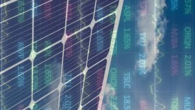 Stock market data processing over solar panel against clouds in blue sky. global finances and renewable energy concept - Powered by Shutterstock - Get 15% off with code: PIKWIZARD15
