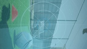 Scope scanner over low section of male soccer player training on grass field. sports and technology concept - Powered by Shutterstock - Get 15% off with code: PIKWIZARD15