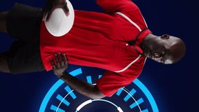 Animation of scopes scanning and data processing with rugby player. global sports, competition technology and digital interface concept digitally generated video. - Powered by Shutterstock - Get 15% off with code: PIKWIZARD15