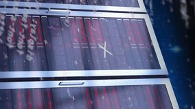 Animation of data processing and interference over server room. global business, finances, connections and digital interface concept digitally generated video. - Powered by Shutterstock - Get 15% off with code: PIKWIZARD15