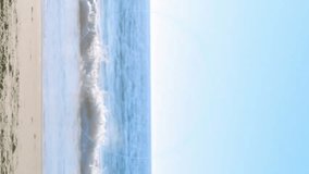 Animation of a scope scanning, finding a macro Covid-19 cell over Caucasian woman jogging on a beach. Coronavirus Covid-19 concept digital composition - Powered by Shutterstock - Get 15% off with code: PIKWIZARD15