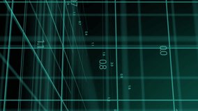 Animation of data processing over layers of 3d grids moving on black background. Global communication and digital data interface concept digitally generated video. - Powered by Shutterstock - Get 15% off with code: PIKWIZARD15