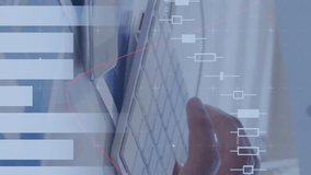 Animation of data processing over caucasian businessman typing on keyboard. Global technology, computing and digital interface concept digitally generated video. - Powered by Shutterstock - Get 15% off with code: PIKWIZARD15