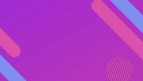 Animation of multiple geometric shapes and circles moving in hypnotic motion in seamless loop on purple to pink background. Colour light and movement concept digitally generated image. - Powered by Shutterstock - Get 15% off with code: PIKWIZARD15