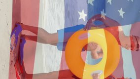 Animation of flag of usa over caucasian senior couple on beach in summer. Usa, american patriotism, national flag and lifestyle concept digitally generated video. - Powered by Shutterstock - Get 15% off with code: PIKWIZARD15