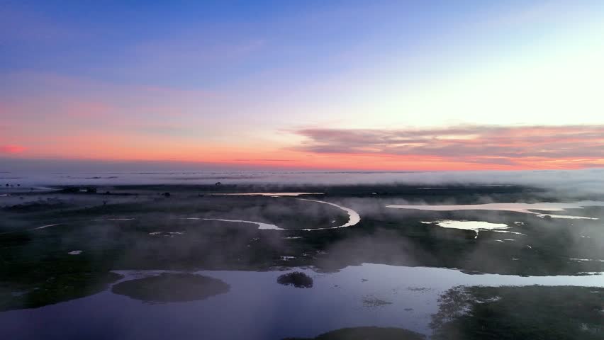 Early morning flyover in Pantanal, also know as the Jaguar kingdom in Brazil.
