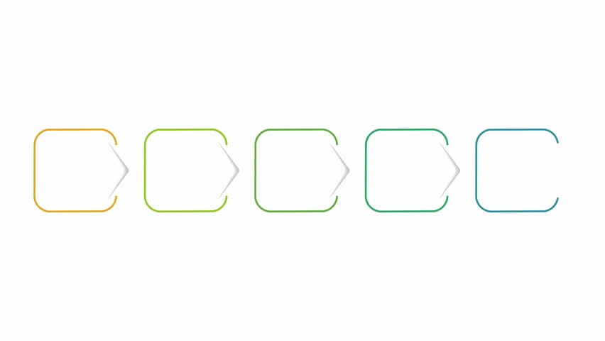 animated video of business infographics  multicolor shape 4, 5 and 6 steps for workflow, presentation, 4k animation 