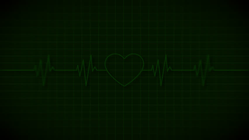 Pulse Heart Beat Background Heartbeat on green background with a heart shape