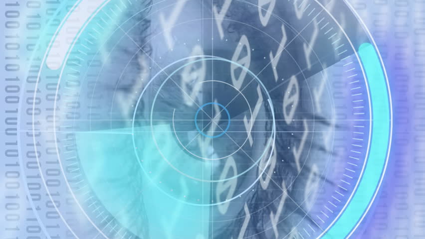 Round scanner and binary coding data processing against close up of female eye. cyber security and technology concept - Powered by Shutterstock - Get 15% off with code: PIKWIZARD15