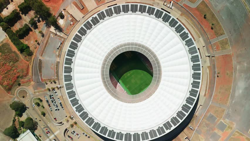 Drone above National stadium in Brasilia.