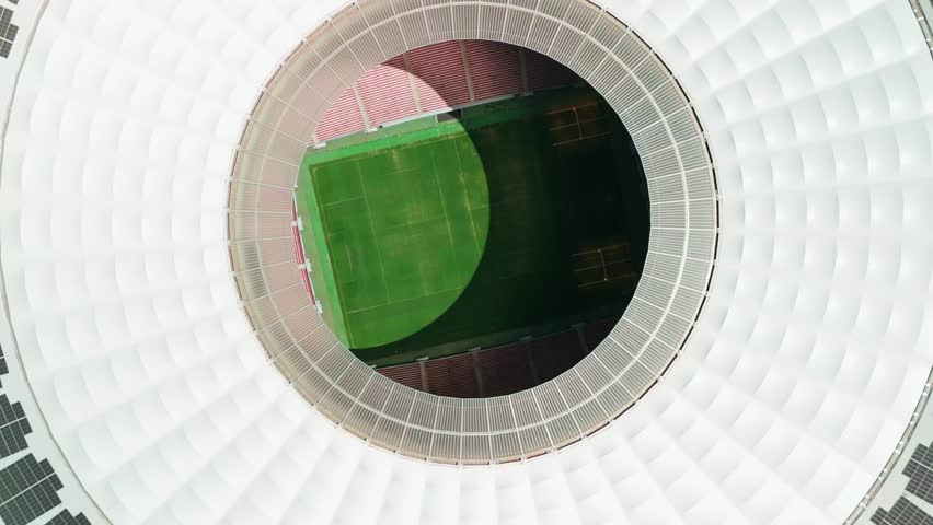 Aerial of National Stadium in Brasilia.