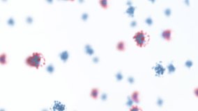 Animation of macro Covid-19 cells floating on white background. Coronavirus Covid-19 pandemic concept digital composite. - Powered by Shutterstock - Get 15% off with code: PIKWIZARD15