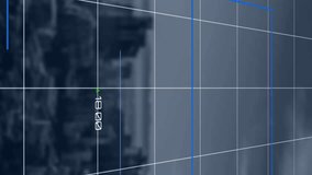 Animation of financial data processing and statistics recording over grid and cityscape in the background. Global business and finances concept digitally generated image. - Powered by Shutterstock - Get 15% off with code: PIKWIZARD15