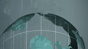 Animation of spinning globe over cityscape. Global connections, technology and digital interface concept digitally generated video. - Powered by Shutterstock - Get 15% off with code: PIKWIZARD15