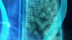 Animation of cloud and wifi icons over green mesh waving. Global cloud computing, data processing, digital interface and connections concept digitally generated video. - Powered by Shutterstock - Get 15% off with code: PIKWIZARD15