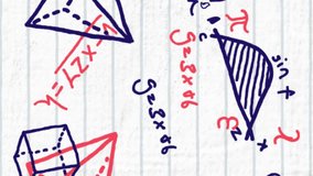 Animation of covid19 pictograms over floating mathematical equations on the white background. Education back to school concept digitally generated image. - Powered by Shutterstock - Get 15% off with code: PIKWIZARD15