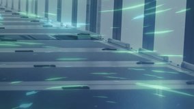 Animation of digital interface with data processing and glowing lights over server room. Global digital network technology security concept digitally generated image. - Powered by Shutterstock - Get 15% off with code: PIKWIZARD15