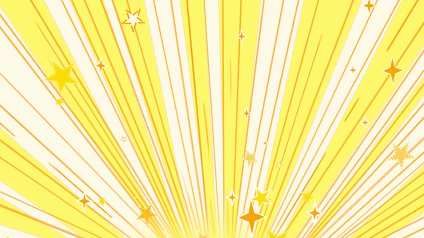 A burst of radiant yellow comic-style lines emanating from the center, creating a dramatic and energetic background. Perfect for cartoons, action intros, or playful visual themes.