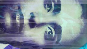 Animation of portrait of woman over people icons and digital interface 3d blue glowing architectural model of cityscape. Global technology network concept digitally generated image. - Powered by Shutterstock - Get 15% off with code: PIKWIZARD15