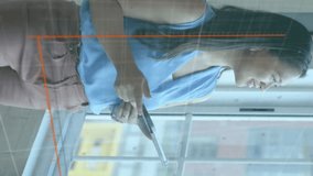 Animation of financial data processing over businesswoman in office. Global finance, business, connections, computing and data processing concept digitally generated video. - Powered by Shutterstock - Get 15% off with code: PIKWIZARD15