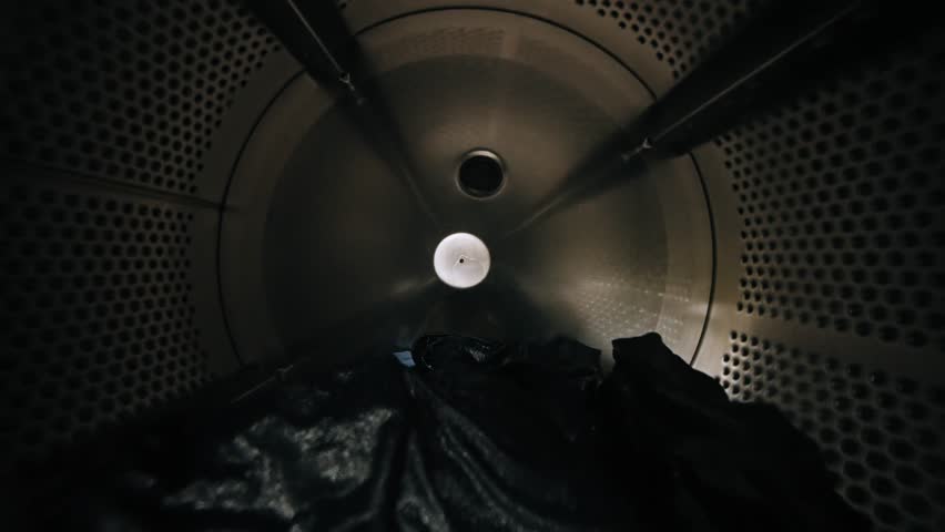 Inside View of Rotating Washing Machine Drum