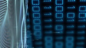 Binary code and digital waves, data processing animation. Technology, information, cyberspace, futuristic, computing, network - Powered by Shutterstock - Get 15% off with code: PIKWIZARD15