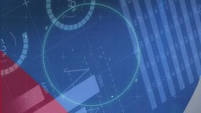 Animation of flag of czech republic, data processing and covid 19 virus cell. Global pandemic, business, connections, computing and data processing concept digitally generated video. - Powered by Shutterstock - Get 15% off with code: PIKWIZARD15