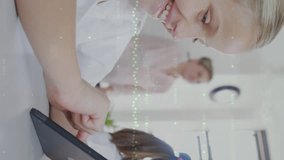 Animation of data processing over business people using phone mathematical equations over schoolchildren mathematical. Global business connections data processing and technology concept digitally - Powered by Shutterstock - Get 15% off with code: PIKWIZARD15