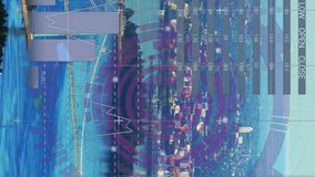 Animation of financial data processing over cityscape. Global finance business connections data processing and technology concept digitally generated video. - Powered by Shutterstock - Get 15% off with code: PIKWIZARD15