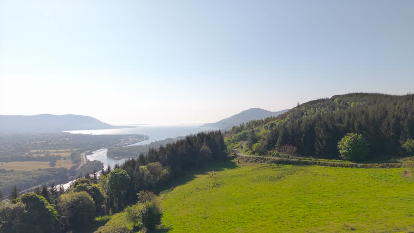 Scenic view of County Louth landscape near Dundalk, Ireland in spring