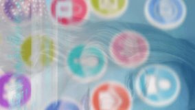 Animation of digital icons and screens with data processing over caucasian woman drinking at a cafe. Global networking and business technology concept - Powered by Shutterstock - Get 15% off with code: PIKWIZARD15