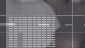 Animation of statistical data processing against aerial view of city traffic. Computer interface and business data technology concept - Powered by Shutterstock - Get 15% off with code: PIKWIZARD15