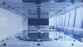 Animation of interface with data processing and network of connections against computer server room. Computer interface and business data storage technology concept - Powered by Shutterstock - Get 15% off with code: PIKWIZARD15