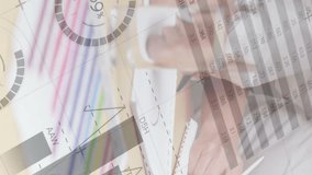 Animation of statistics and financial data processing over business people in meeting. global business, connections and data processing concept digitally generated video. - Powered by Shutterstock - Get 15% off with code: PIKWIZARD15