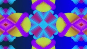 Animation of flash sale text on yellow squares over blue and pink kaleidoscopic pattern. Sale, retail, retro, business, digital interface, online shopping and communication, digitally generated video. - Powered by Shutterstock - Get 15% off with code: PIKWIZARD15