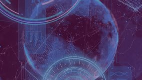 Animation of data processing and network of connections over globe. Global connections, computing and data processing concept digitally generated video. - Powered by Shutterstock - Get 15% off with code: PIKWIZARD15