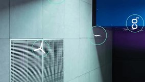 Animation of ecology icons and data processing over server room. Global technology, ecology, computing and digital interface concept digitally generated video. - Powered by Shutterstock - Get 15% off with code: PIKWIZARD15