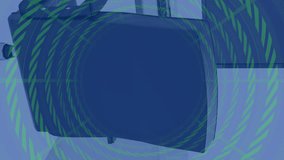 Animation of financial data processing over computer on desk in office and blue background. Global connections, computing and data processing concept digitally generated video. - Powered by Shutterstock - Get 15% off with code: PIKWIZARD15