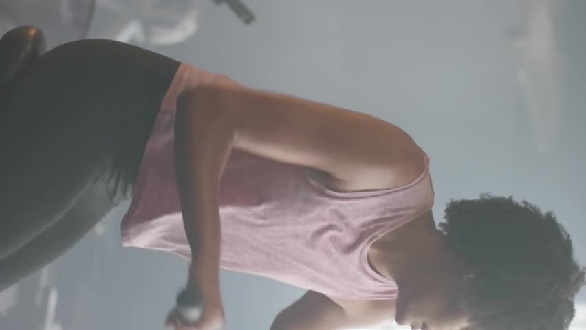 Animation of digital data processing over diverse people exercising in gym. Global sports, fitness, connections, computing and data processing concept digitally generated video. - Powered by Shutterstock - Get 15% off with code: PIKWIZARD15